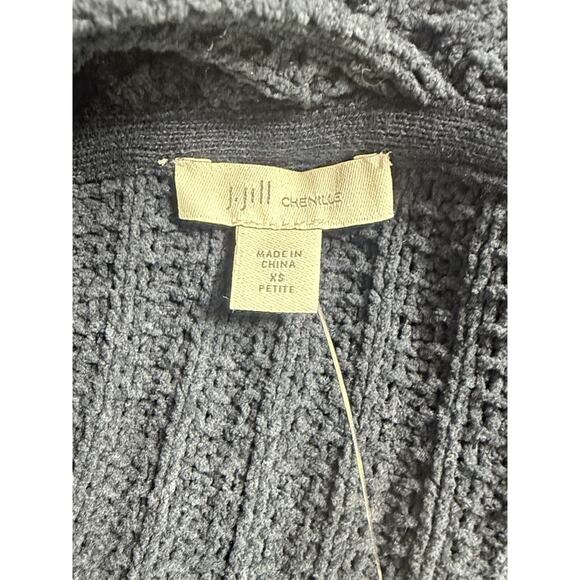 J. Jill Navy Blue Chenille Chunky Knit V-Neck Comfy Sweater Size XS Petite- New - Picture 4 of 6